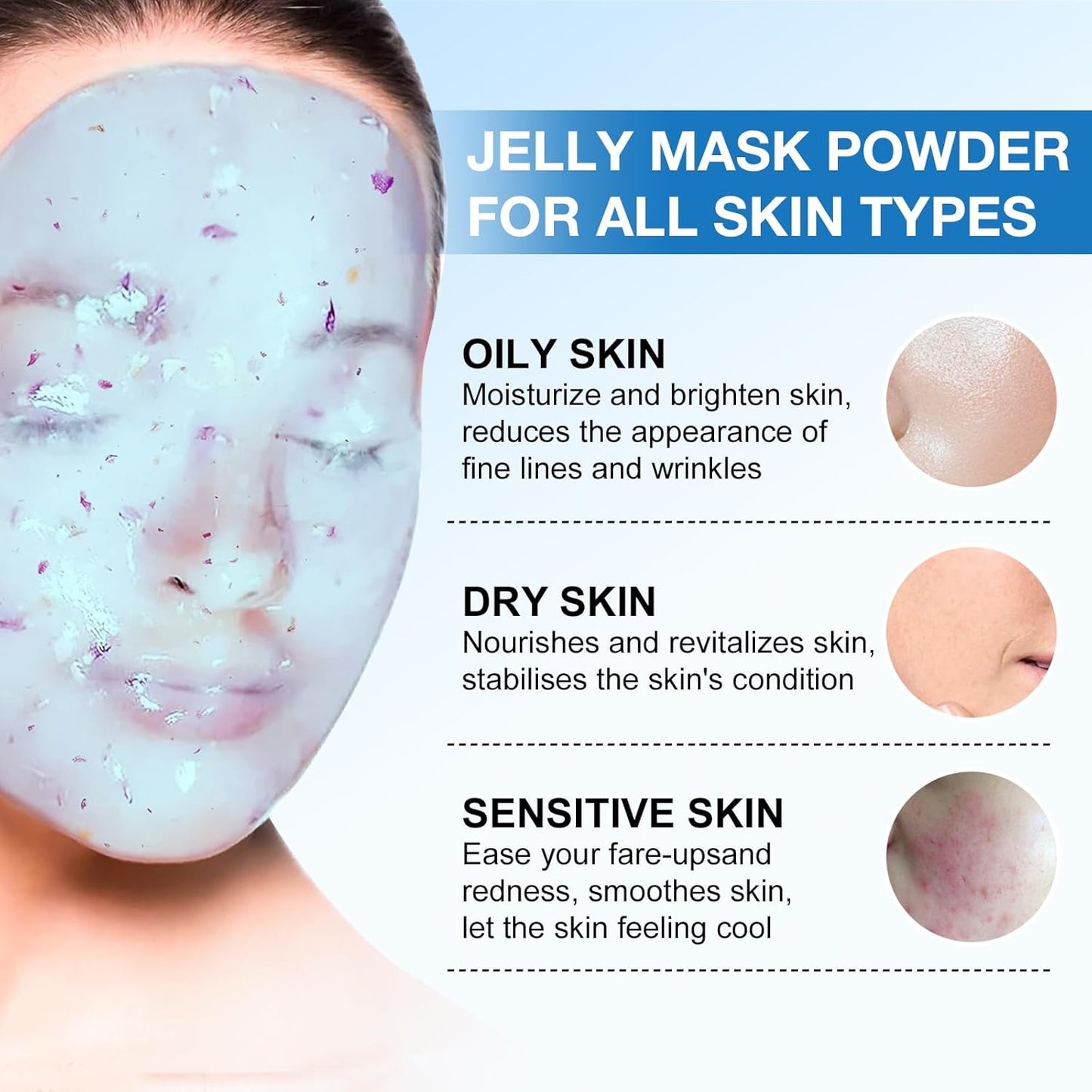 Jelly Mask for Facials Professional, Hydrating & Moisturizing Peel-Off Natural Gel Face Mask SkinCare, Professional Spa Use Jelly Face Masks, Deep Hydration & Glow 23 Fl Oz (6 Units)