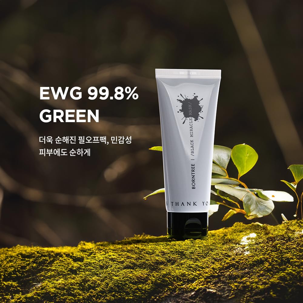 Black Miracle Mask Pack 3.38 fl oz/Addresses concerns of enlarged pores and excess sebum. EWG 99.8% GREEN Grade Peel-off Pack with patented anti-inflammatory BSAS