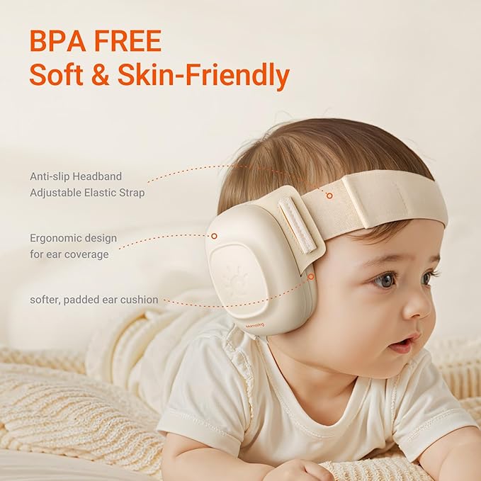 MAMAZING Baby Ear Protection for Infants and Toddlers (3 to 48 Months), 25dB Noise Cancelling Headphones for Travel, Airplanes, Concerts – CE & ANSI Certified Hearing Protection & Improves Sleep