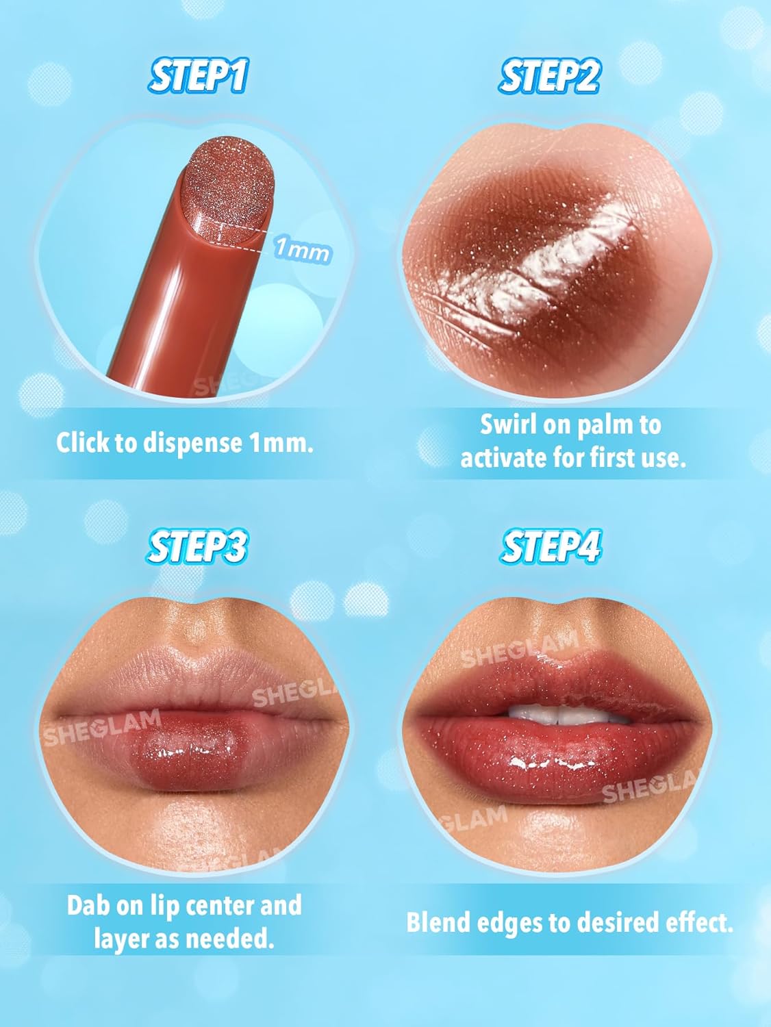 SHEGLAM Pout-Perfect Moisturizing Solid Lip Gloss Shimmer Lip Plumper - Sepia Kiss