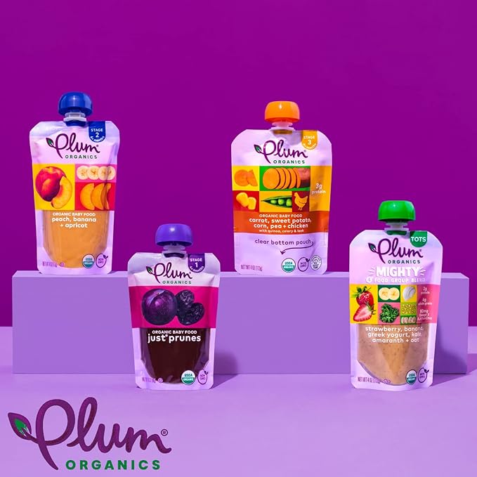 Plum Organics Kale, Strawberry, Banana, Amaranth Oat and Greek Yogurt Baby Food in Pouch, Organic Food Squeeze, Non GMO, 4 Ounce (Pack of 6)
