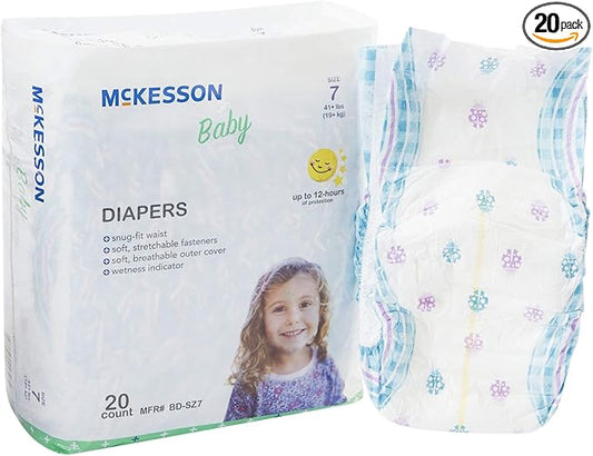 McKesson Baby Diaper Size 7, Over 41 lbs. BD-SZ7, 20 Ct