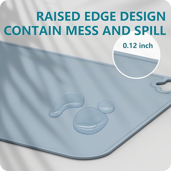 Cutebe Silicone Placemat for Toddles Kids Non-Slip Reusable Portable Kids Placemats for Dinning Table Heat Resistant Placemats, Baby Placemat Stain Resistant Silicone Mat for Dining Table 3 Pack