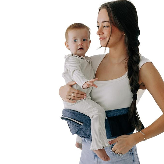 Tushbaby The Original Premium Quality Hip Seat Carrier – Safety-Certified Baby & Toddler Carrier with Secure Safety Buckles, No-Flimsy-Foam Design, Storage Pockets & Nursing Pillow. 0–3 yrs