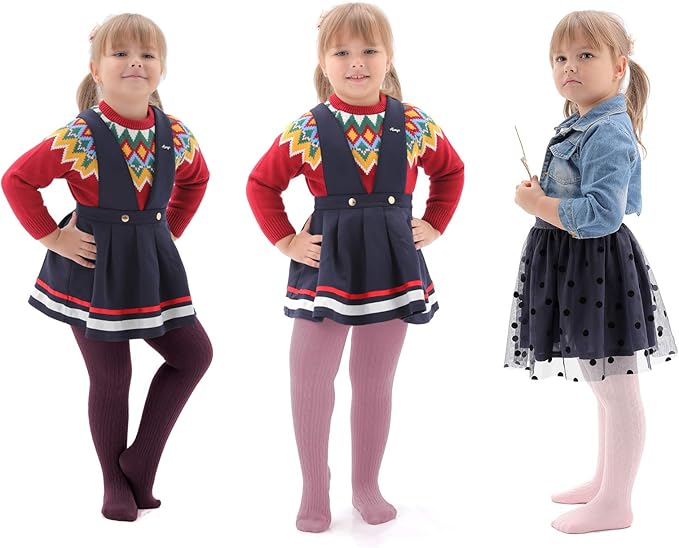 EPEIUS Baby Girl Tights Thick Cable Knit Leggings Stockings Cotton Pantyhose for Newborn Infant Toddler 3/4/5/6 Pack