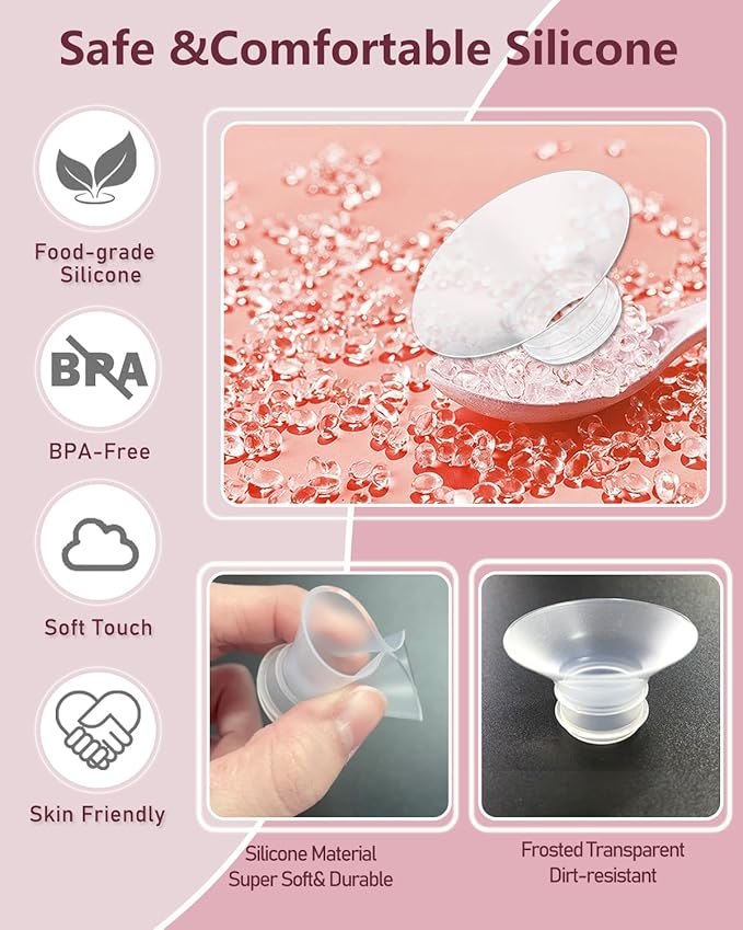 Flange Insert 2PCS 18mm Compatible with Momcozy M9/M6/M5/S12 Pro/V1 Pro/V2 pro, Spectra/Medela/Elvie/NCVI/TSRETE/eufy/Lansinoh/Paruu/MomMed Breast Pump 24mm Shields/Flanges (2pcs-18mm)