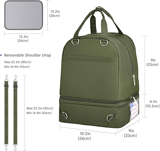 DERJUNSTAR Breast pump travel bag, Spectra Pump Backpack, Mini Pumping Bags with Pockets for Working Mom, Compatible with Spectra S1, S2, Green