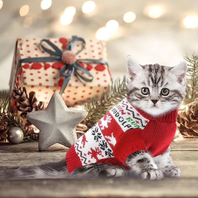 Dog Christmas Sweater Xmas Pet Clothes Cute Reindeer Christmas Dog Costume - Image 8