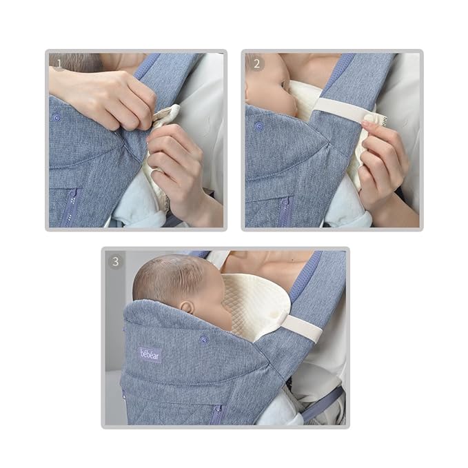 Bebamour Drool and Teething Reversible Cotton Pad For All Carry Positions Baby Carrier White Drool Bib For Boys & Girls(Elephant)