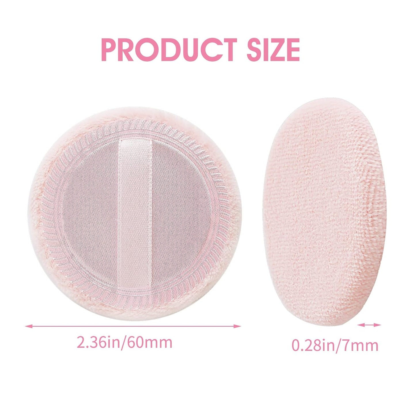 12PCS Makeup Powder Puffs Pink Cotton Powder Puffs Round Powder Puff for Makeup Face Powder Velour Puffs for Loose Powder Washable(pink