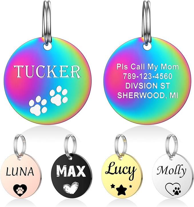 YEHANTI Dog Tags Engraved for Pets Personalized, Custom Stainless Steel Dog by YEHANTI