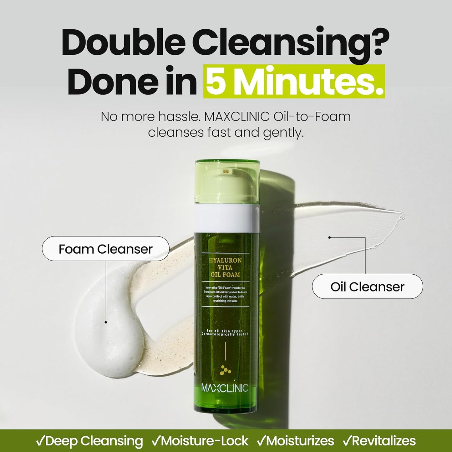 [K-Beauty] Hyaluron Vita Oil to Foam - All-in-One Korean Face Wash OilBased Foaming Facial Cleanser - Pore Minimizing & Blackhead Remover - Makeup Deep Cleansing Oil for Dry Skin (3.88 fl oz)