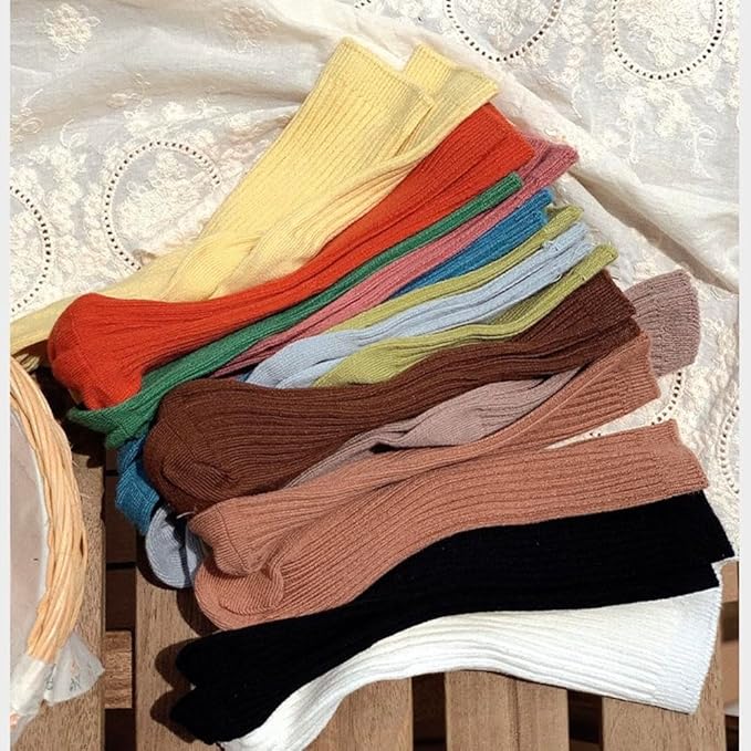 Toddler Socks Unisex Baby Baby Crew Cotton Cuff Socks for Infant Girls Stocking Stuffer for Kids 0-36 Months