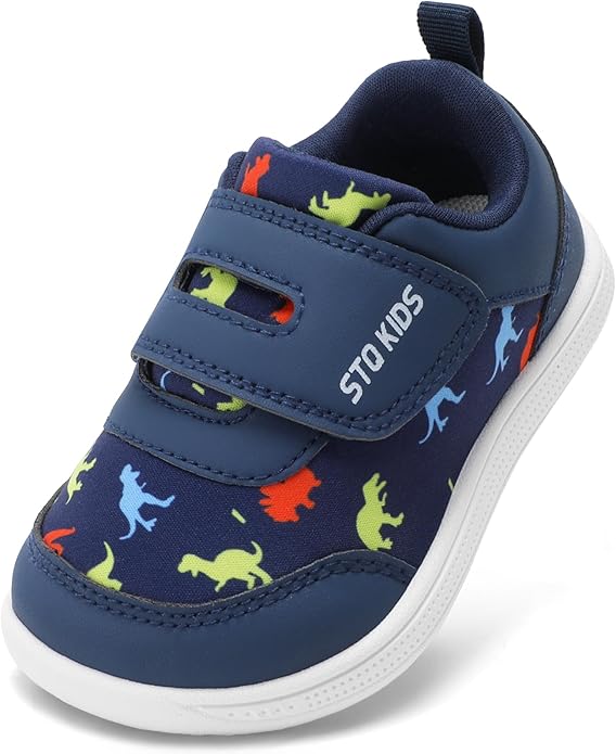 Toddler Wide Toe Box Barefoot Shoes Boys Girls Zero Drop,Baby First Walking Shoes Glitter Little Kids Sneakers Non-Slip Preschool Running Tennis Canvas Casual Preschool Outdoor Activities