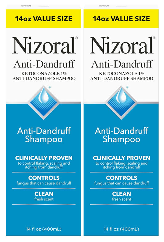Nizoral Anti-Dandruff Shampoo with 1% Ketoconazole, Fresh Scent, 14 Fl Oz (Pack of 2)