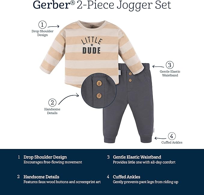 Gerber baby-boys Baby Boys' Jogger Set
