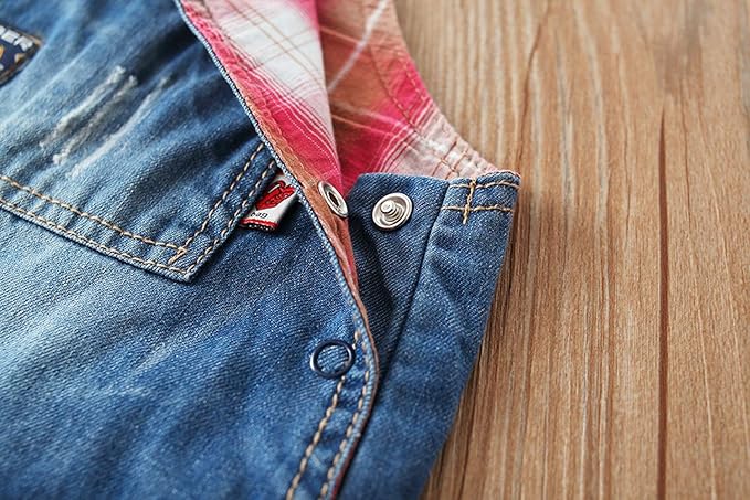 KIDSCOOL SPACE Baby Little Kids Cute Denim Embroidered Fashion Jean Overalls