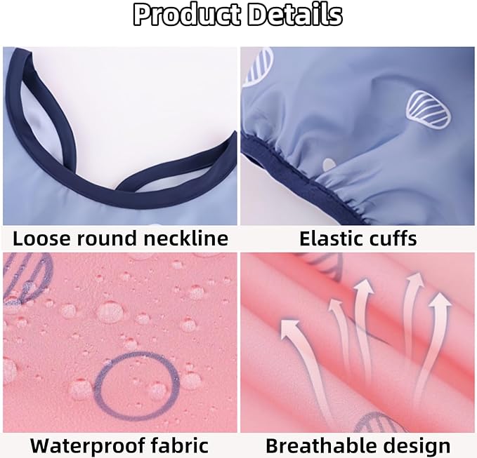 MOTEERLLU Coverall Baby Feeding Bib for Eating,Long Sleeves Bib Attaches to Highchair and Table,Weaning Bibs
