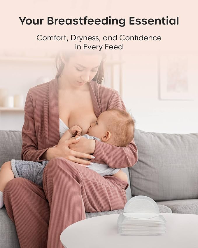 Nuliie Super Absorbent & Featherlight Disposable Nursing Pads 240 Count, Stay Dry, Soft & Breathable Breast Pads for Leaking Milk, Leakproof, Individually Packaged Breastfeeding Essentials for Moms