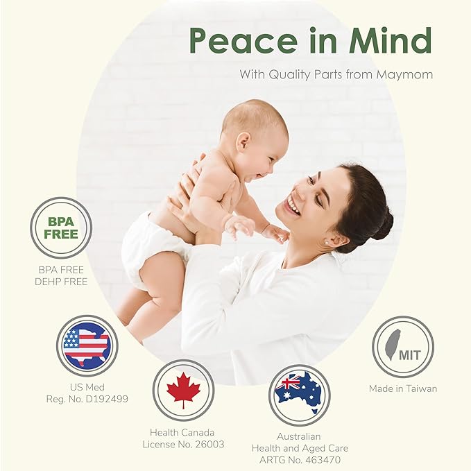 Maymom MyFit 21mm Two-Piece Design Small Breastshields, Compatible with Medela Breast Pump; Ideal for HandsFree Bra; Not Original PersonalFit Flex Breast Shield,Not Original Freestyle Pump Parts, 2pcs