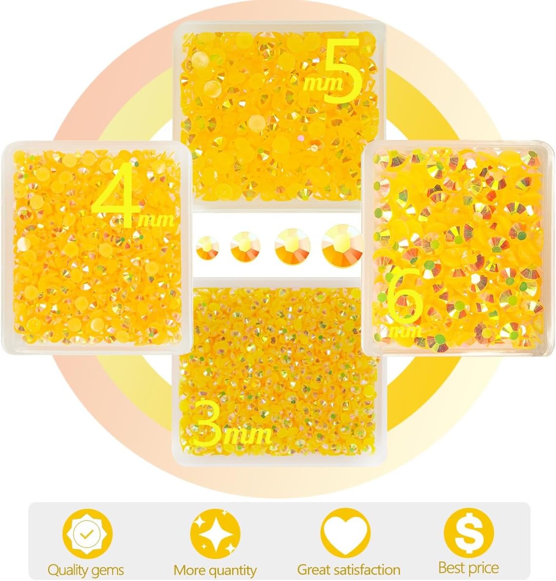 Orange Yellow AB Resin Rhinestones w B7000 Jewelry Glue for Crafting 3mm 4mm 5mm 6mm Dark Yellow AB Flatback Jelly Stones Bulk Diamonds Gems Charms for Nails Face Eyes Makeup Tumblers Crafts
