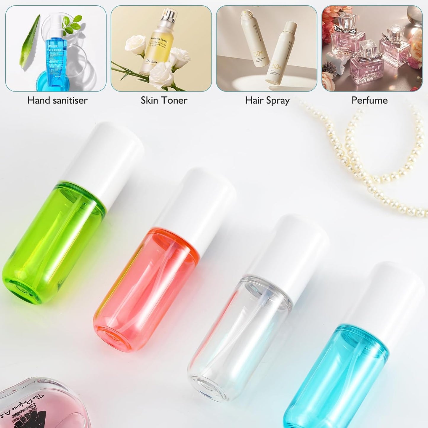 Aeibxiy Small Spray Bottle Travel Size 1.35oz 40ML, Fine Mist Plastic Spray Bottles, Refillable Empty Spray Bottle for Toners, Perfume, Face& Hair Spray