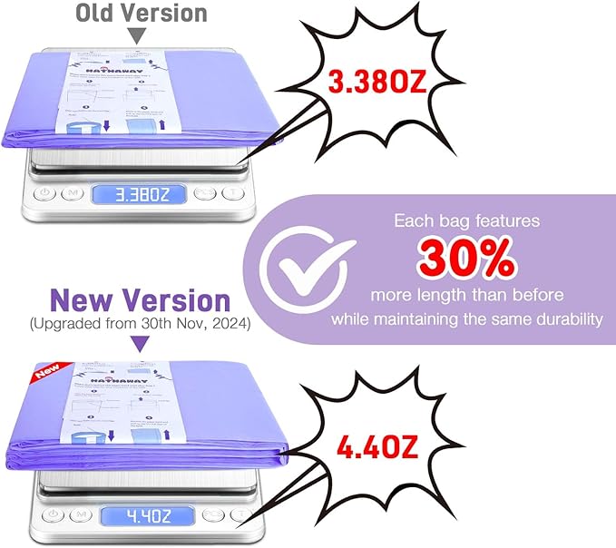 Diaper Pail Refill Bags Compatible With Dekor Mini Diaper Pail, Extra 30% Length, Lavender Scent, 5 Pack