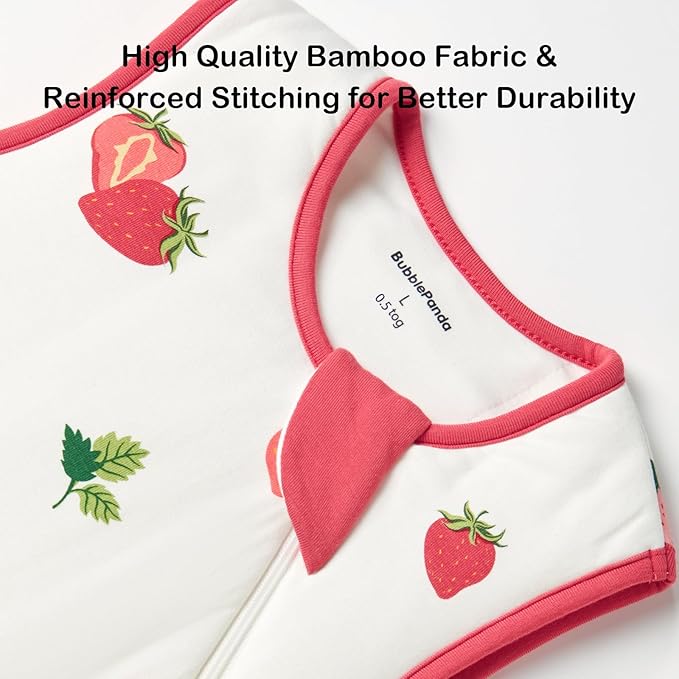 BubblePanda Rayon Made from Bamboo Sleep Sack 0-6 Months 0.5 Tog Soft Newborn Sleep Sack 3-6 Months for Infant Babies 2-Way Zipper Wearable Blanket Baby 0-3 Months