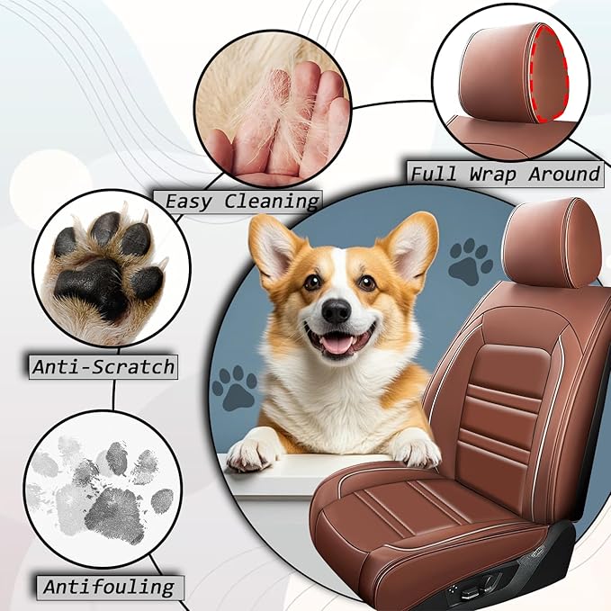 Seat Cover for Ford f250 2011-2025 | Car Seat Covers Front Seats, Waterproof Seat Protectors, Automotive Front Seat Covers (Front Seat, Coffee)