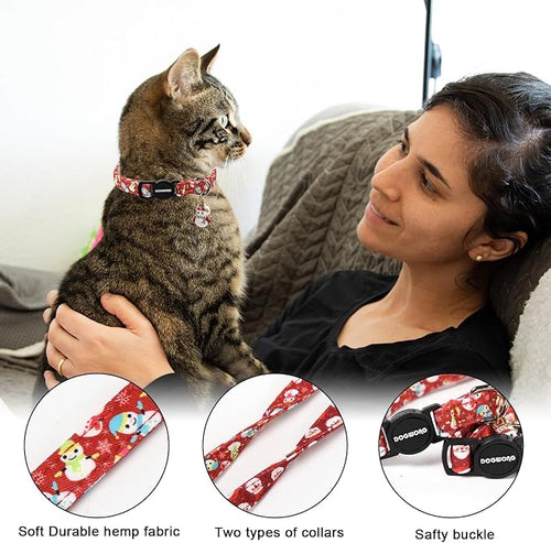 2 Pack Christmas Cat Collars Breakaway - Image 2