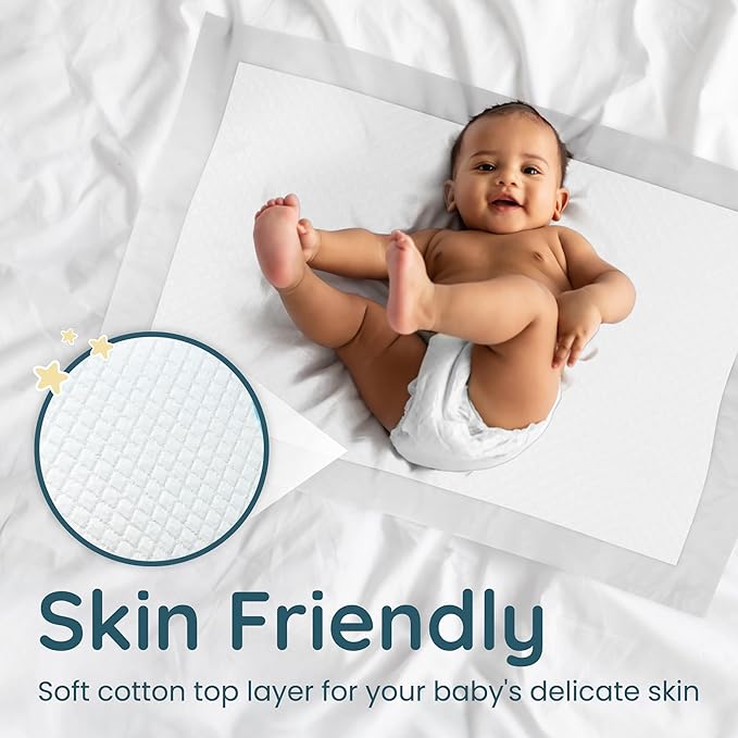 Reli. Disposable Changing Pads for Baby (55 Pack) | 18" x 24" Disposable Diaper Changing Pads, Large | Super Absorbent, Leak-Proof Liners | Waterproof, Quick Dry Underpads (White)
