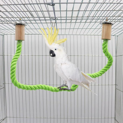 2 Pack Bird Hemp Rope Perch Swing, Bird Cage Stand Pole Accessories, Paw - Image 2