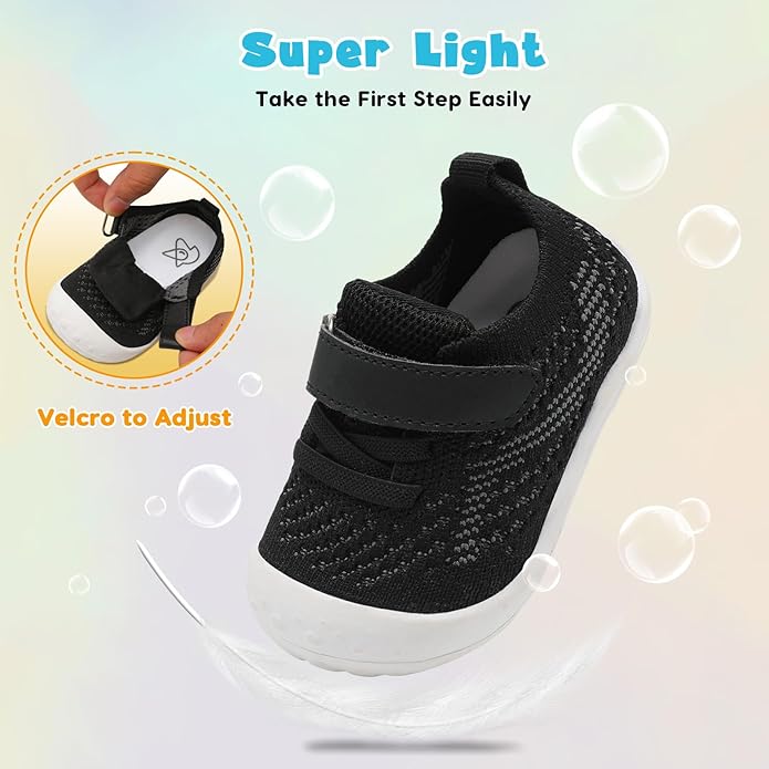 LeIsfIt Baby Shoes Girls Boys First Walking Shoes Infant Sneakers Crib Shoes Lightweight Non-Slip Shoes