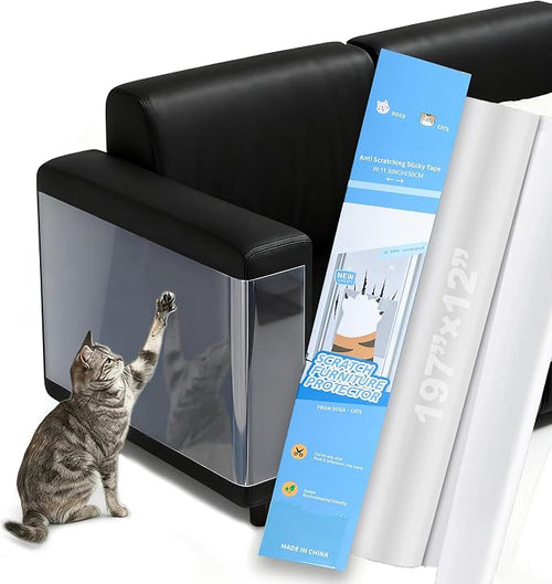 197"x12" Self-Adhesive Cat Scratch Protector Tape, Anti-Claw Couch Furniture by Unknown
