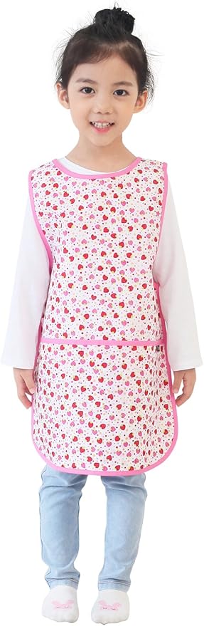 Kids Painting Apron – Waterproof Art Smock for Toddlers & Preschoolers, Messy Play, Baking, Crafts, Cooking, Mealtime