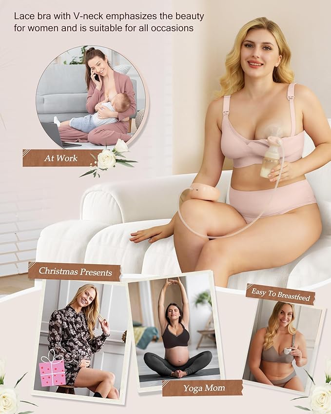 As Fairy Nursing Bras for Breastfeeding Mesh Lace Seamless Maternity Bra Pregnancy Sleep Wireless Pumping Bralette