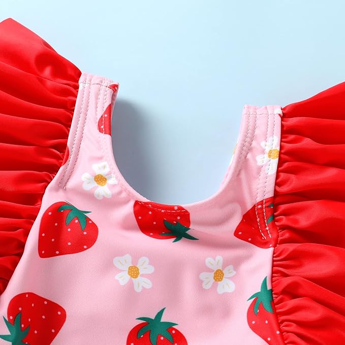 Newborn Baby Girl Ruffle Swimsuit Infant Toddler One Piece Floral Bikini Beach Bathing Swimwear Set