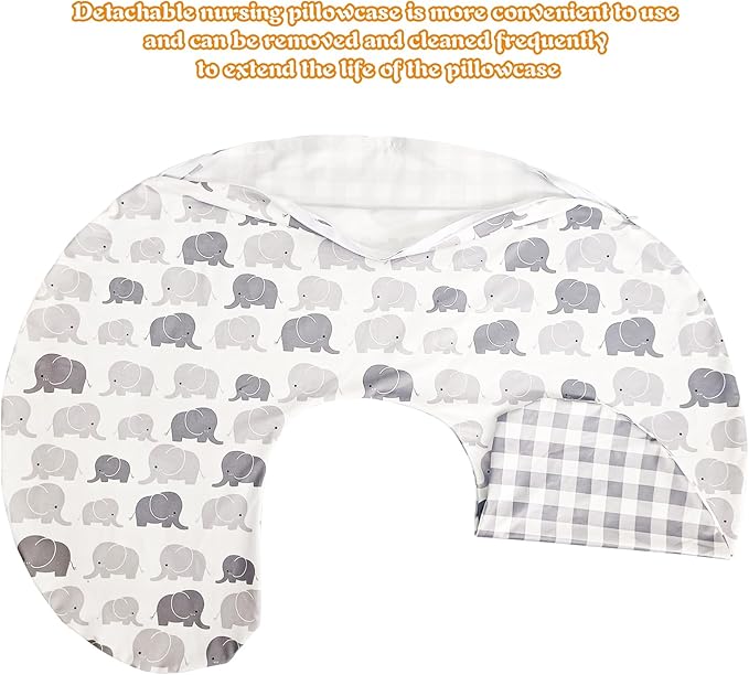 Winmany Baby Nursing Pillow Cover Newborn Removable Breastfeeding Pillowcover Cute Pattern Girls Boys Nursing Pillowcase for Breast and Bottole Feeding