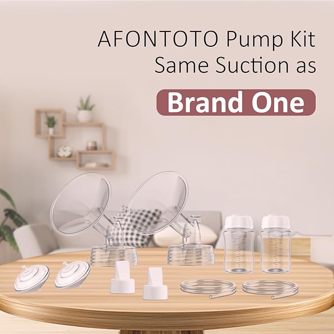 Pump Parts Compatible with Spectra S1/S2/9 Plus Breastpump, 4 Set Replacement Parts for Spectra Include 19mm Flange,Duckbill Valve,Backflow Protector,Tube,Bottle, Not Original Spectra S2 Accessories