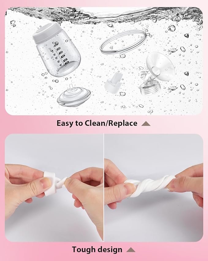 Breast Pump Parts Compatible with Spectra S1/S2/9 Plus, Not Original Accessories, 4 Set Replacements Include 28mm Flanges, Valves, Backflow Protectors (Duckbills Included), Tubings and Bottles