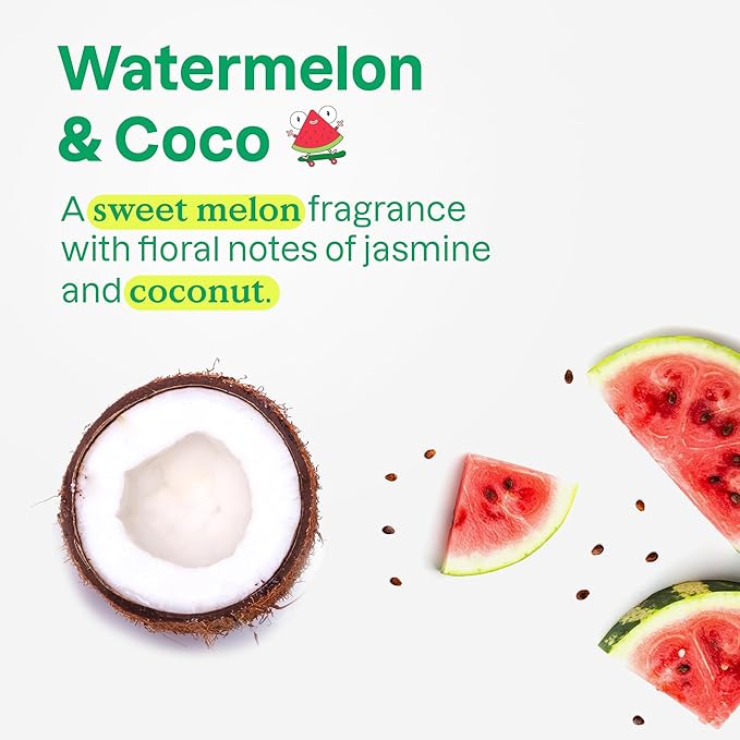 ATTITUDE Shampoo and Body Wash for Kids, EWG Verified, Dermatologically Tested, Plant- and Mineral-Based Ingredients, Vegan and Cruelty-Free, Watermelon and Coco, 16 Fl Oz (Pack of 6)