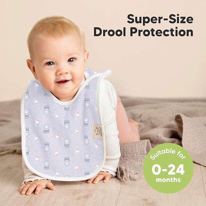 8-Pack Baby Bibs for Boys, Girls - Pullover Bibs for Drooling Teething Baby Girl & Boy Toddler, Newborn, Soft & Absorbent, Cute Colors, Large Torso Coverage Keep Infant Clean & Dry (Dreamers)