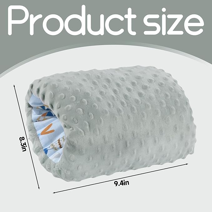 ROYALAY Arm Pillow for Feeding Baby, Soft Cotton Bottle Breast Feeding Pillows for Babies, Double-Sided Available Headrest for Newborn, Gray