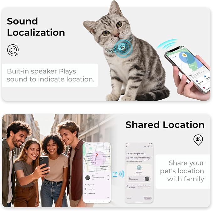 GPS Cat Tracker Collar, Smart Pet Activity Tracker, No Monthly Fee, Work - Image 4