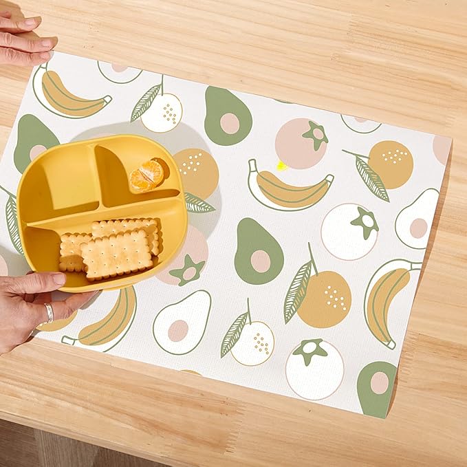 SUNVENO Disposable Baby Placemats – 40 Individually Wrapped Table Mats for Toddlers, Stick-On, Waterproof & BPA-Free – Great for Home, Restaurants, Travel & On-The-Go 18.7” X 12.5”