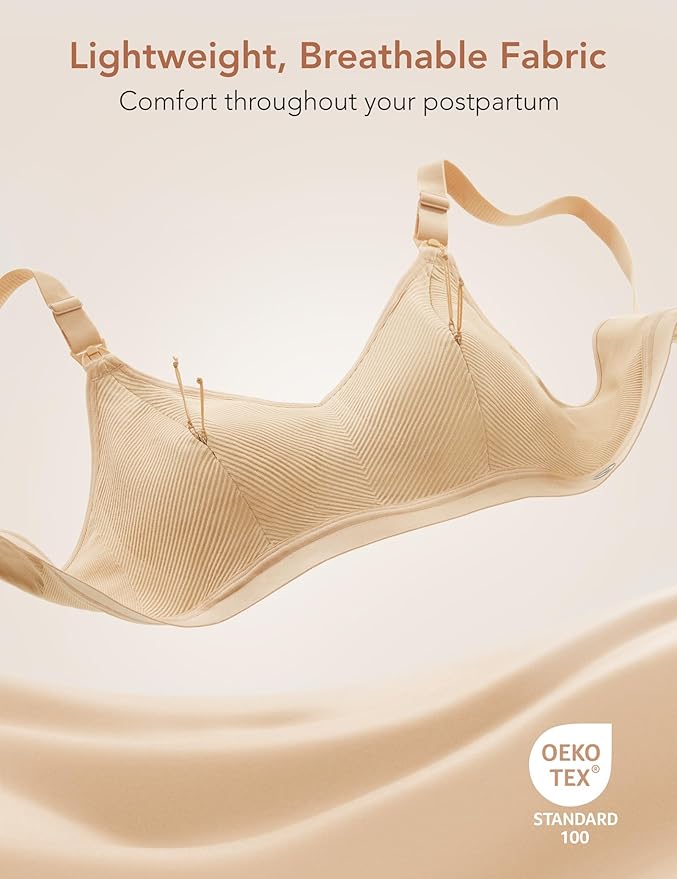 Pumping Bra Hands Free Zip Opening Seamless Nursing Bras for Breastfeeding High Support Nursing & Pumping Bra in One