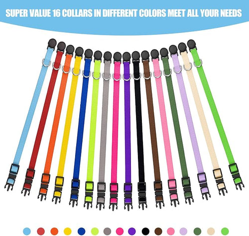 16 PCS Puppy Collars for Small Puppies, Safety Buckle Puppy Collars for Litter - Image 2