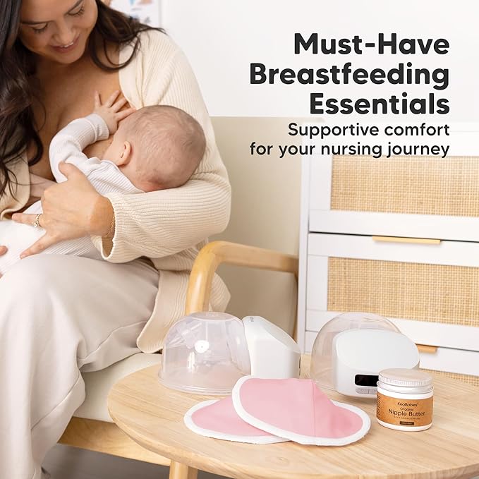 Organic Nursing Pads - 14 Washable Viscose Derived from Bamboo Breastfeeding Pads, Wash Bag, Reusable Breast Pads for Breastfeeding, Nipple Pads for Breastfeeding Essentials(Pastel Touch, L 4.8")