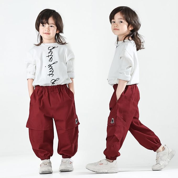 MINI PANDA Toddler Pants Boys& Girls, Relaxed Stretch Twill Toddler Casual Pants
