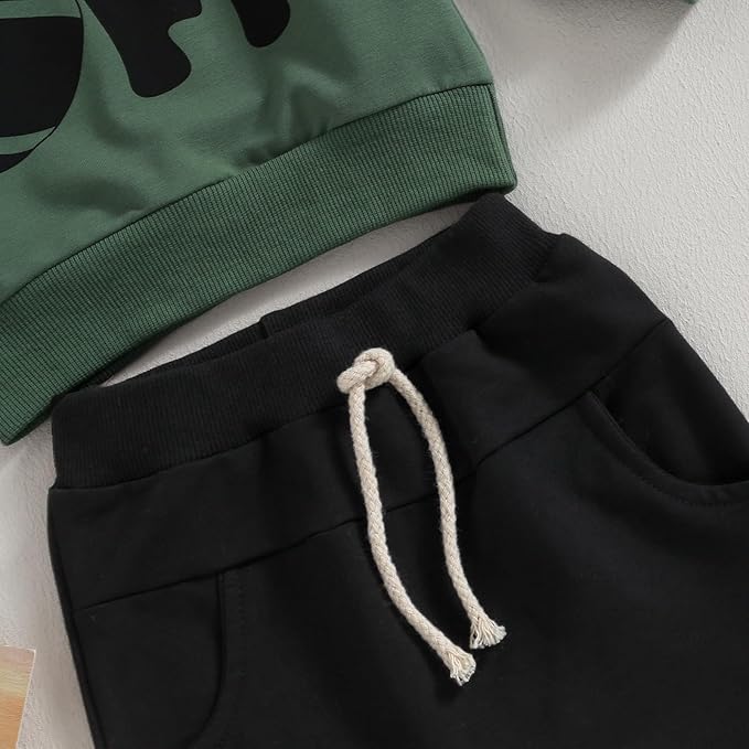 Kupretty Toddler Baby Boy Fall Winter Clothes Color Block Long Sleeve Sweatshirt Pullover Tops + Joggers Pants Outfit Set